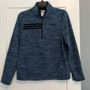 adidas Pullover 1/4-Zip Fleece Jacket - Blue & Black - Large (14/16)